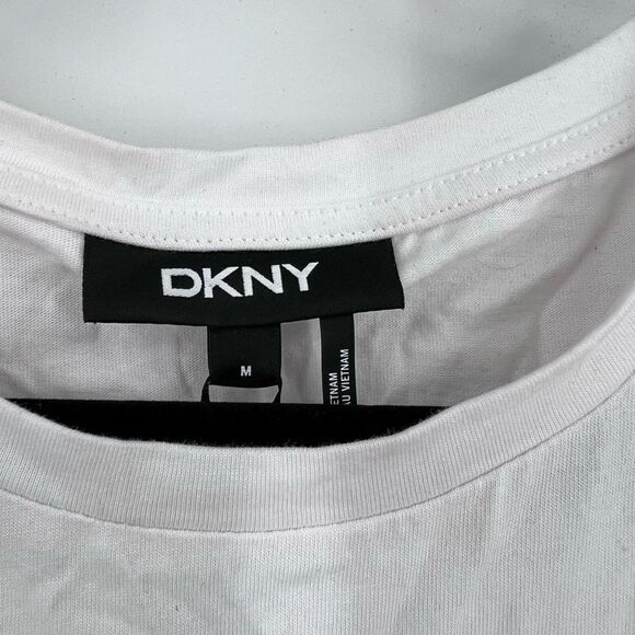 NWT DKNY Mixed-Media Midi Dress medium Lace Colorblock black white party - Picture 15 of 16